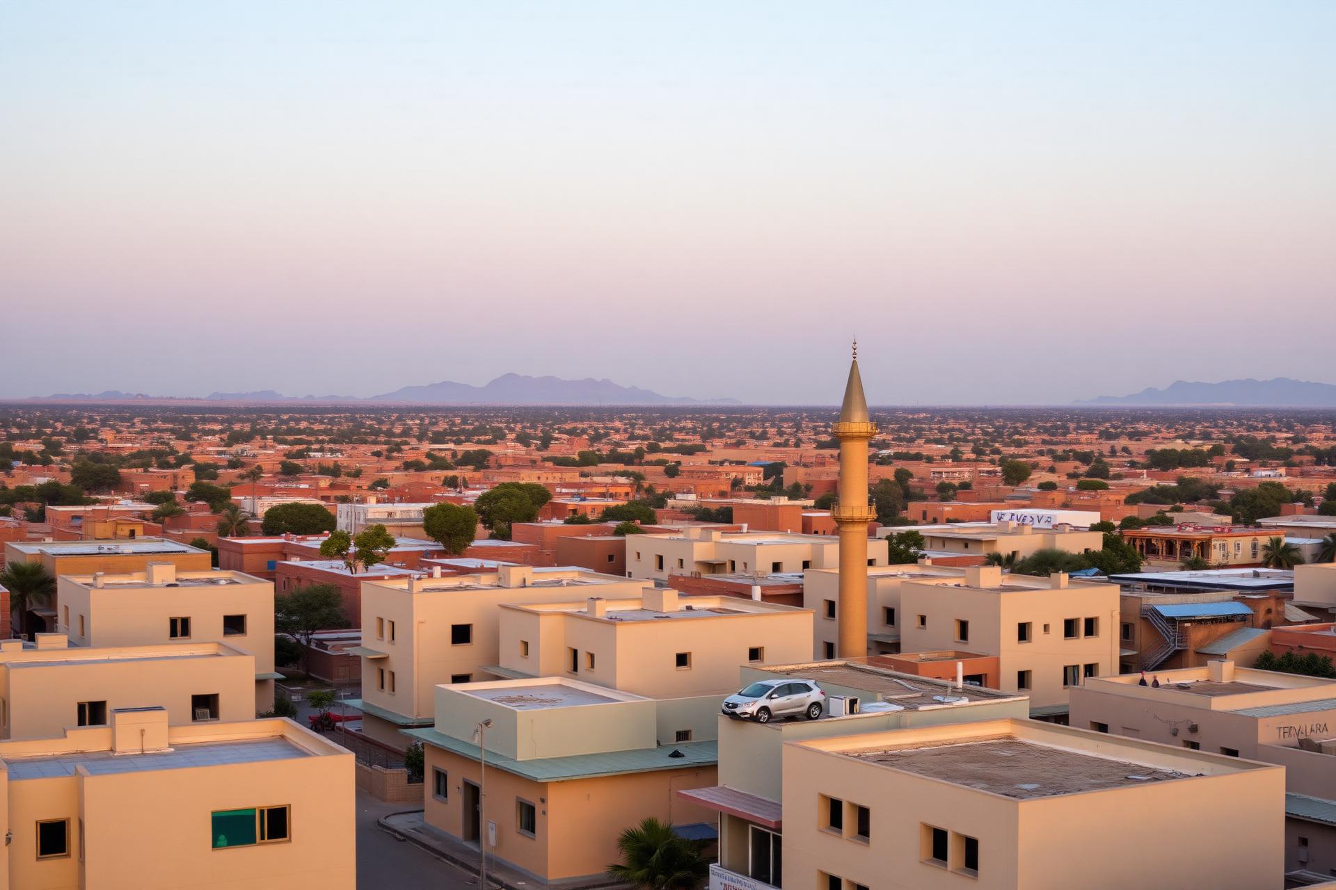 Garowe, Puntland skyline at golden hour